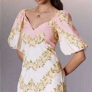 FARM Rio x Anthropologie Colab | Linen Blend Bannanas Romper with Pockets